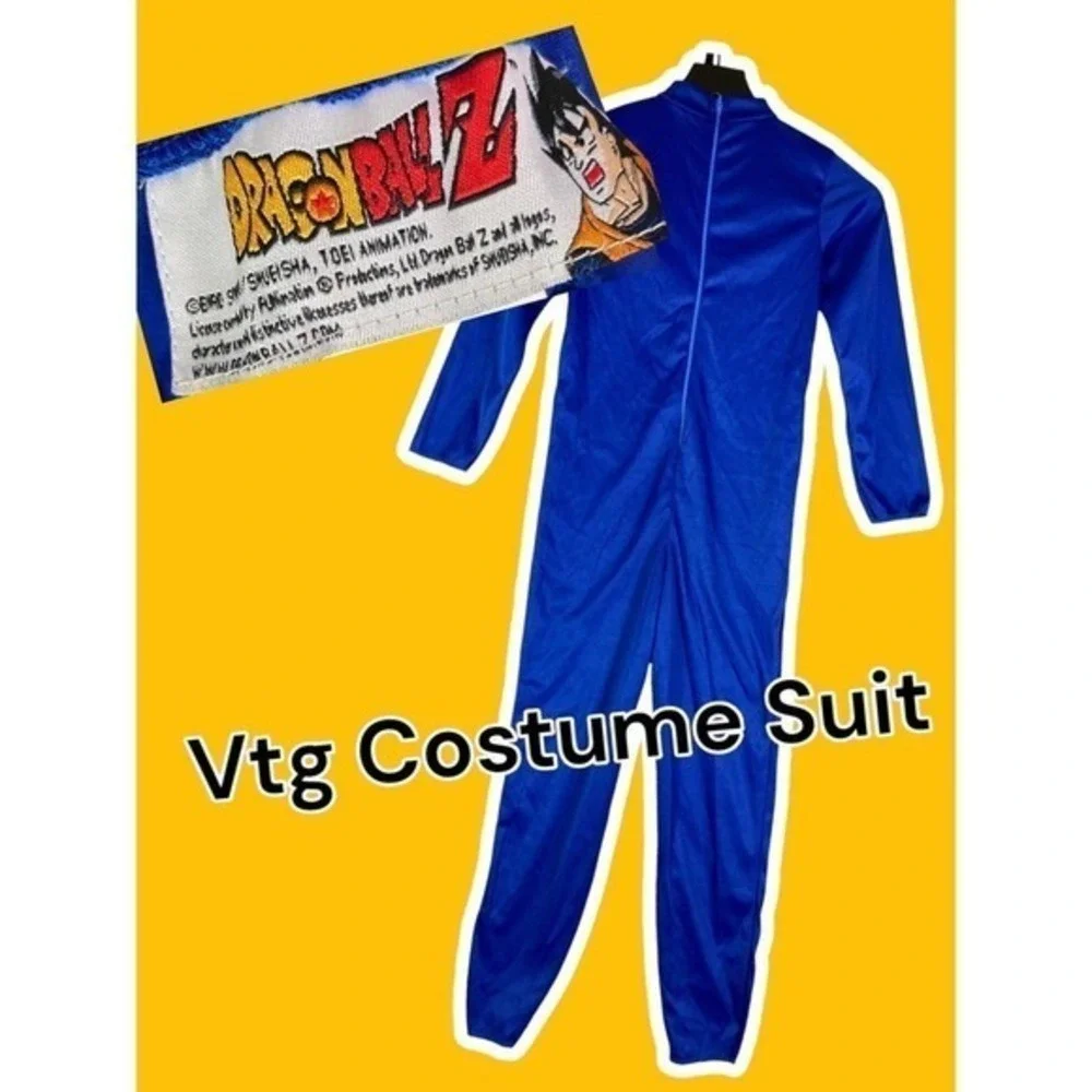 Dragonball Z Kids Costume Vintage 90s Body Suit Blue Halloween Cosplay Sz Medium